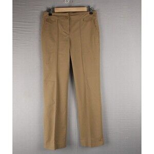 Cortefiel Pants Womens 8 US 38 EU Beige Button Pleat Stretch Pants Casual